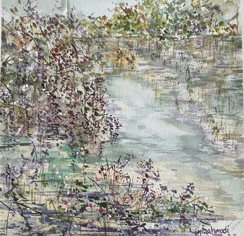 Watercolour Painting “Pond Series”5 - HassanNayerahmadiArt