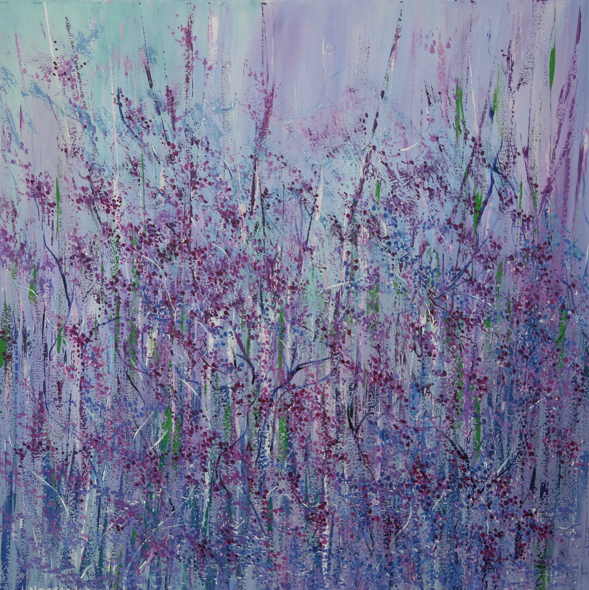 Abstract Landscape, Acrylic on Canvas, Lavender 