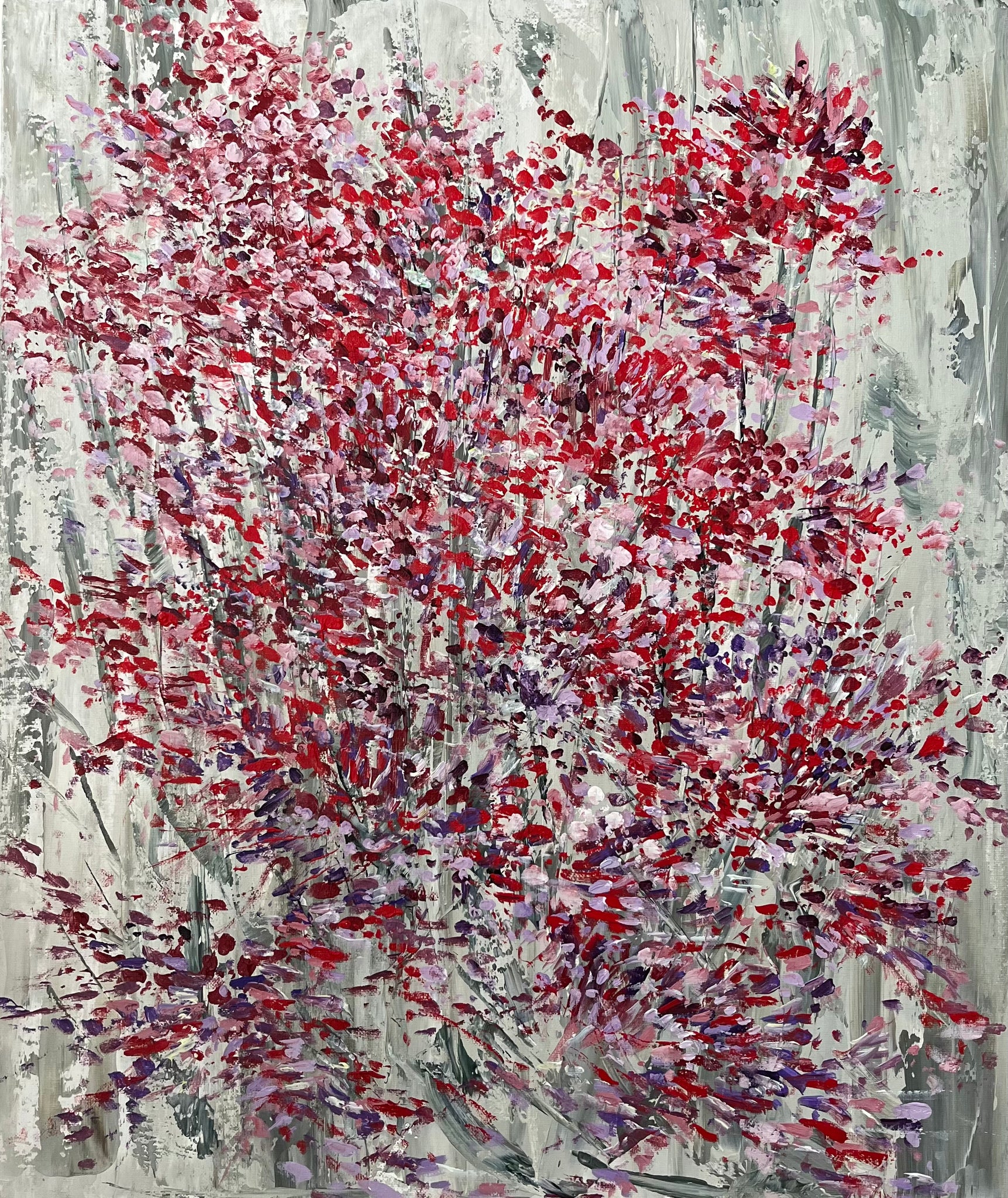 Red Flowers (20”x24”) - HassanNayerahmadiArt
